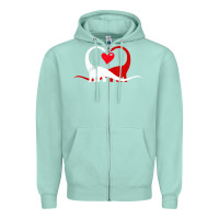 Seafoam funny hearts love dinosaur valentine s day gift boys girls Zipper Hoodie - minhPixels