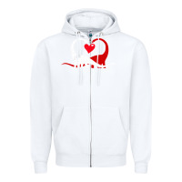 White funny hearts love dinosaur valentine s day gift boys girls Zipper Hoodie - minhPixels