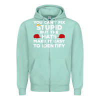 Seafoam You Can'T Fix Stupid But The Hats Make It Easy To Identify Zipper Hoodie - minhPixels
