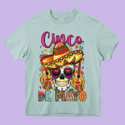 Cinco De Mayo Heavy Core Tee Designed By Lillyallendesigns