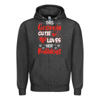 Charcoal Heather this georgia cutie loves her bulldogs fun football Zipper Hoodie - minhPixels