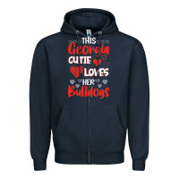 Navy this georgia cutie loves her bulldogs fun football Zipper Hoodie - minhPixels