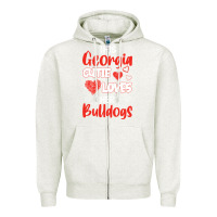 Oatmeal Heather this georgia cutie loves her bulldogs fun football Zipper Hoodie - minhPixels