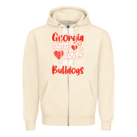 Sandshell this georgia cutie loves her bulldogs fun football Zipper Hoodie - minhPixels