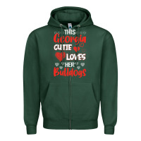 Sports Green this georgia cutie loves her bulldogs fun football Zipper Hoodie - minhPixels