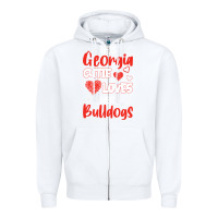 White this georgia cutie loves her bulldogs fun football Zipper Hoodie - minhPixels