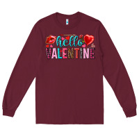 Burgundy Hello Valentine Long Sleeve Tee - HowdyJamesFarm
