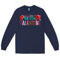 Navy Hello Valentine Long Sleeve Tee - HowdyJamesFarm