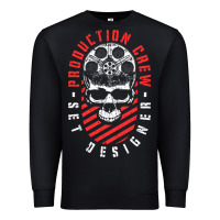 Black Production Crew Set Designer Movie Film Halloween Skull Premium Sweatshirt - minhPixels
