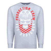 Heather Grey Production Crew Set Designer Movie Film Halloween Skull Premium Sweatshirt - minhPixels