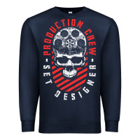 Navy Production Crew Set Designer Movie Film Halloween Skull Premium Sweatshirt - minhPixels
