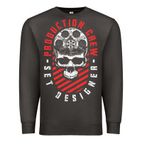 Smoke Production Crew Set Designer Movie Film Halloween Skull Premium Sweatshirt - minhPixels