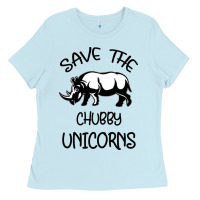 Baby Blue save the chubby unıcorns Ladies Tee - Bettercallsaul