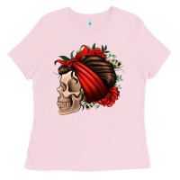 Bandana And Roses Skull Ladies Tee | Teevron