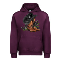 Mauve Wine black cowgirl  and roses Urban Hoodie - AdoDesignShop
