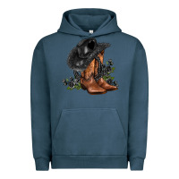 Pigment Midnight Navy black cowgirl  and roses Urban Hoodie - AdoDesignShop