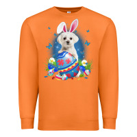 Carrot Bunny Maltese With Egg Basket Easter Flower Hunting Egg Premium Sweatshirt - minhPixels