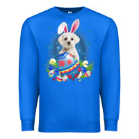 True Royal Bunny Maltese With Egg Basket Easter Flower Hunting Egg Premium Sweatshirt - minhPixels