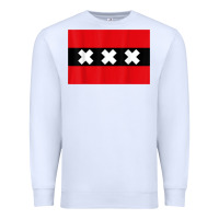 White amsterdam flag souvenir heritage travel gift t shirt Premium Sweatshirt - minhPixels