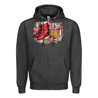 Charcoal Heather Christmas Ice Skating Zipper Hoodie - CowhideDigitalArt