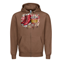 Chestnut Christmas Ice Skating Zipper Hoodie - CowhideDigitalArt