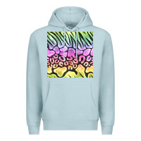 Blue Mist neon rainbow safari seamless pattern Premium Hoodie - BundleAndBundleShop