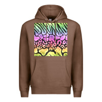 Chestnut neon rainbow safari seamless pattern Premium Hoodie - BundleAndBundleShop