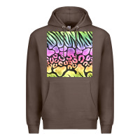 Coffee neon rainbow safari seamless pattern Premium Hoodie - BundleAndBundleShop