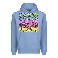 Colony Blue neon rainbow safari seamless pattern Premium Hoodie - BundleAndBundleShop