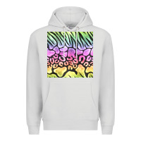 Dove Grey neon rainbow safari seamless pattern Premium Hoodie - BundleAndBundleShop