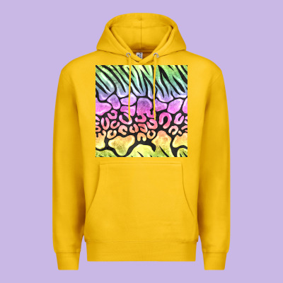 Neon Rainbow Safari Seamless Pattern Premium Hoodie Designed By Bundleandbundleshop