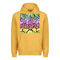 Mustard neon rainbow safari seamless pattern Premium Hoodie - BundleAndBundleShop
