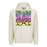 Oatmeal Heather neon rainbow safari seamless pattern Premium Hoodie - BundleAndBundleShop