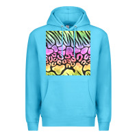 Ocean Blue neon rainbow safari seamless pattern Premium Hoodie - BundleAndBundleShop