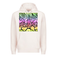 Pale Pink neon rainbow safari seamless pattern Premium Hoodie - BundleAndBundleShop