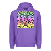Purple neon rainbow safari seamless pattern Premium Hoodie - BundleAndBundleShop