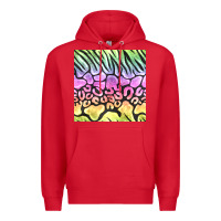 Red neon rainbow safari seamless pattern Premium Hoodie - BundleAndBundleShop