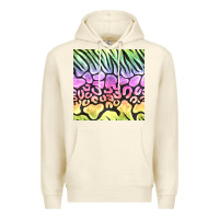 Sandshell neon rainbow safari seamless pattern Premium Hoodie - BundleAndBundleShop