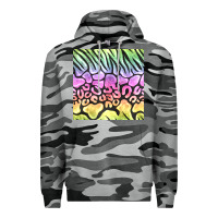 Slate Camo neon rainbow safari seamless pattern Premium Hoodie - BundleAndBundleShop