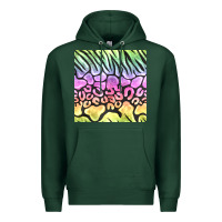 Sports Green neon rainbow safari seamless pattern Premium Hoodie - BundleAndBundleShop