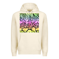 Tofu neon rainbow safari seamless pattern Premium Hoodie - BundleAndBundleShop
