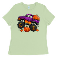 Matcha halloween jack o lantern monster truck Ladies Tee - Jasminsmagicworld