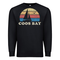 Black Coos Bay Or Vintage Sailboat 70S Throwback Sunset Premium Sweatshirt - minhPixels