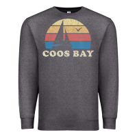 Charcoal Heather Coos Bay Or Vintage Sailboat 70S Throwback Sunset Premium Sweatshirt - minhPixels