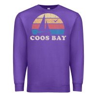 Purple Coos Bay Or Vintage Sailboat 70S Throwback Sunset Premium Sweatshirt - minhPixels
