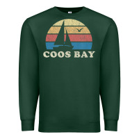 Sports Green Coos Bay Or Vintage Sailboat 70S Throwback Sunset Premium Sweatshirt - minhPixels