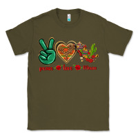 Army Green Peace Love Mexico Classic Tee - texasbilliewilder