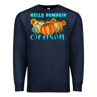 Navy hello pumpkin season Premium Sweatshirt - Artiststas