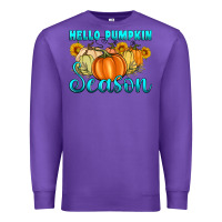 Purple hello pumpkin season Premium Sweatshirt - Artiststas
