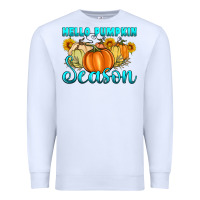 White hello pumpkin season Premium Sweatshirt - Artiststas